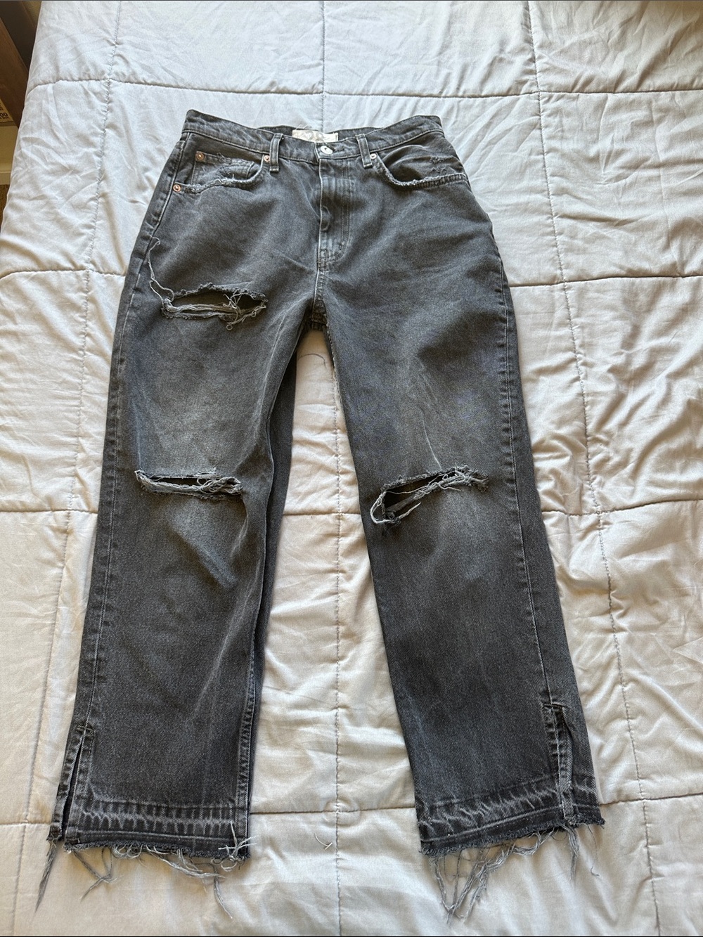 We The Free High-Rise Distressed Charcoal Black Jeans